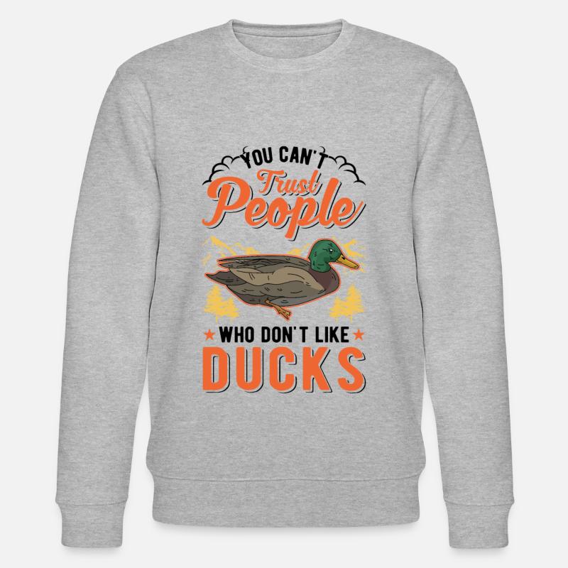 Enten Geschenk Duck Entenzüchter - Stanley/Stella Unisex Bio-Sweatshirt CHANGER  - Grau meliert