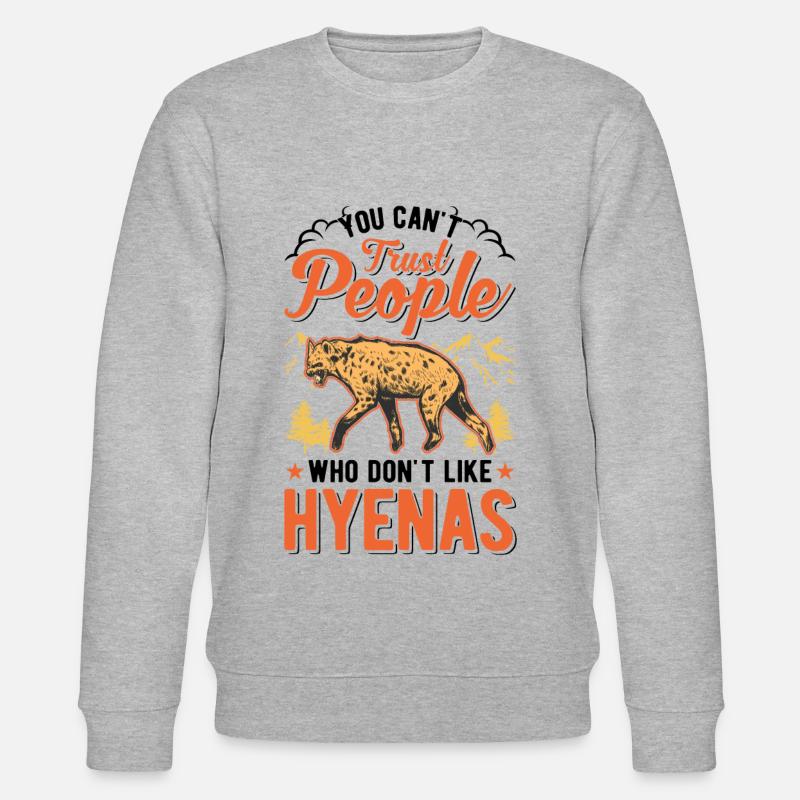 Hyäne Geschenk Erdwolf Hyena - Stanley/Stella Unisex Bio-Sweatshirt CHANGER  - Grau meliert
