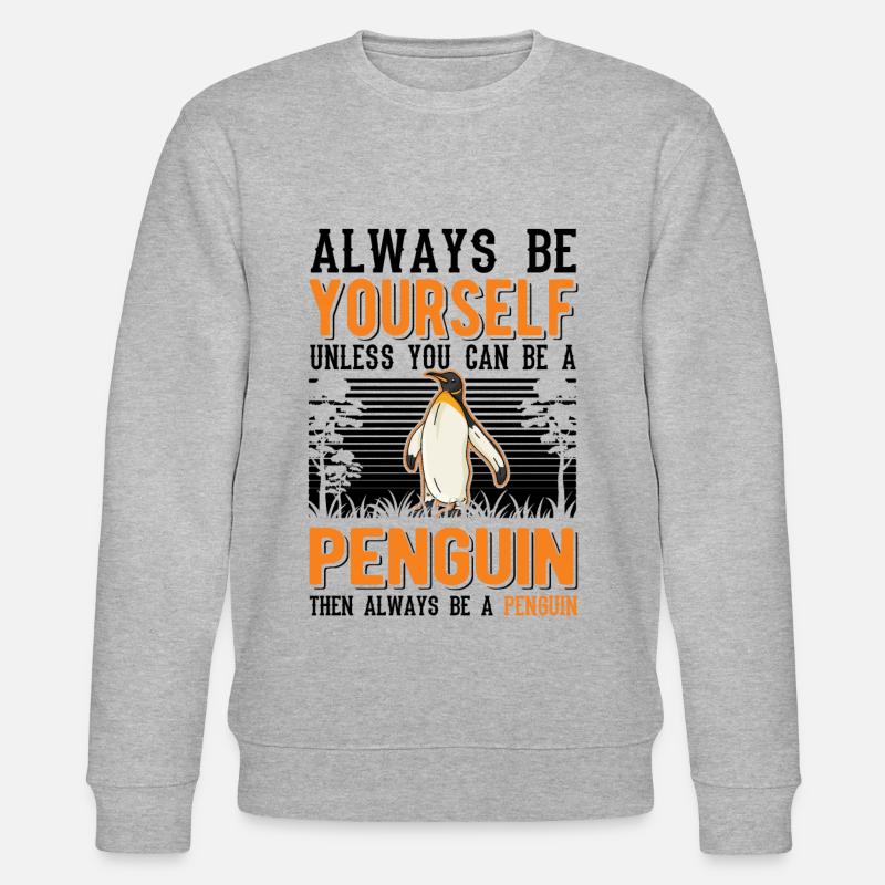 Pinguin Geschenk Penguin - Stanley/Stella Unisex Bio-Sweatshirt CHANGER  - Grau meliert