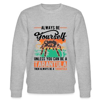 Tarantel Geschenk Tarantula - Stanley/Stella Unisex Bio-Sweatshirt CHANGER  - Grau meliert - Vorne - Nik (191cm) & Marisol (170cm)