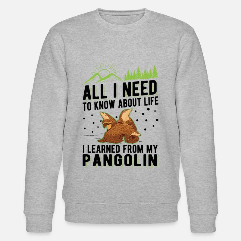 Pangolin Geschenk Schuppentier - Stanley/Stella Unisex Bio-Sweatshirt CHANGER  - Grau meliert