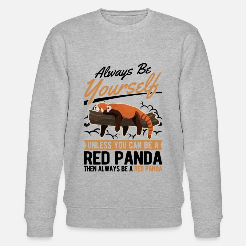 Roter Panda Geschenk Red Panda - Stanley/Stella Unisex Bio-Sweatshirt CHANGER  - Grau meliert