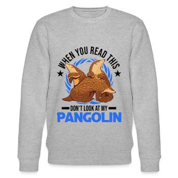 Pangolin Geschenk Schuppentier - Stanley/Stella Unisex Bio-Sweatshirt CHANGER  - Grau meliert - Vorne - Nik (191cm) & Marisol (170cm)