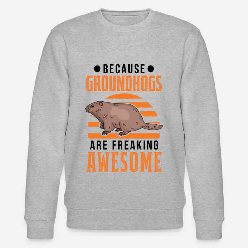 Murmeltier Groundhog Day Waldmurmeltier - Stanley/Stella Unisex Bio-Sweatshirt CHANGER  - Grau meliert