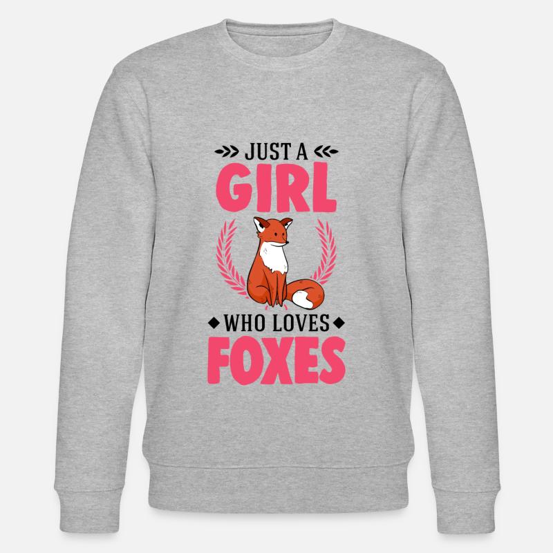 Fuchs Mädchen Geschenk - Stanley/Stella Unisex Bio-Sweatshirt CHANGER  - Grau meliert