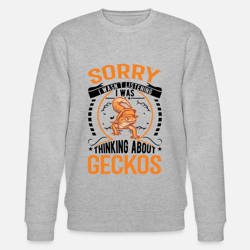 Gecko Geschenk Leopardgecko - Stanley/Stella Unisex Bio-Sweatshirt CHANGER  - Grau meliert