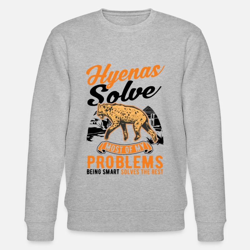 Hyäne Geschenk Erdwolf Hyena - Stanley/Stella Unisex Bio-Sweatshirt CHANGER  - Grau meliert