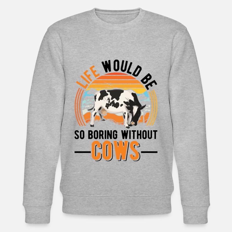 Kuh Rinderzüchter Landwird Bauer Kühe - Stanley/Stella Unisex Bio-Sweatshirt CHANGER  - Grau meliert