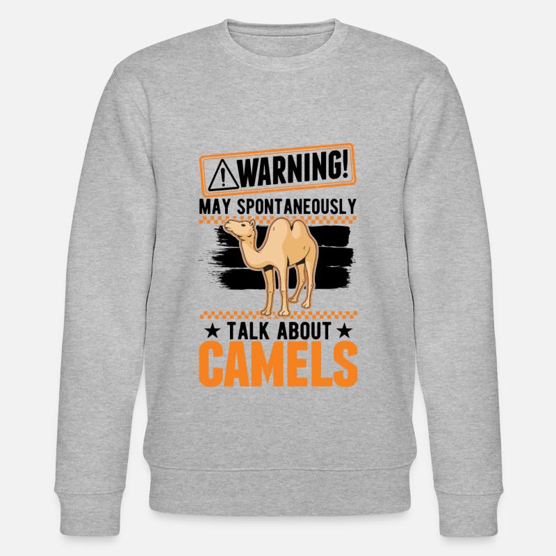 Warnung Kamel Dromedar Camel Großkamel - Stanley/Stella Unisex Bio-Sweatshirt CHANGER  - Grau meliert