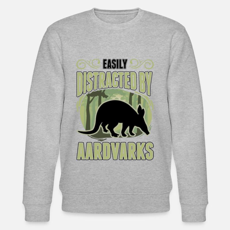 Easily distracted by Aardvarks Aardvark - Stanley/Stella CHANGER Unisex Organic Sweatshirt - heather grey