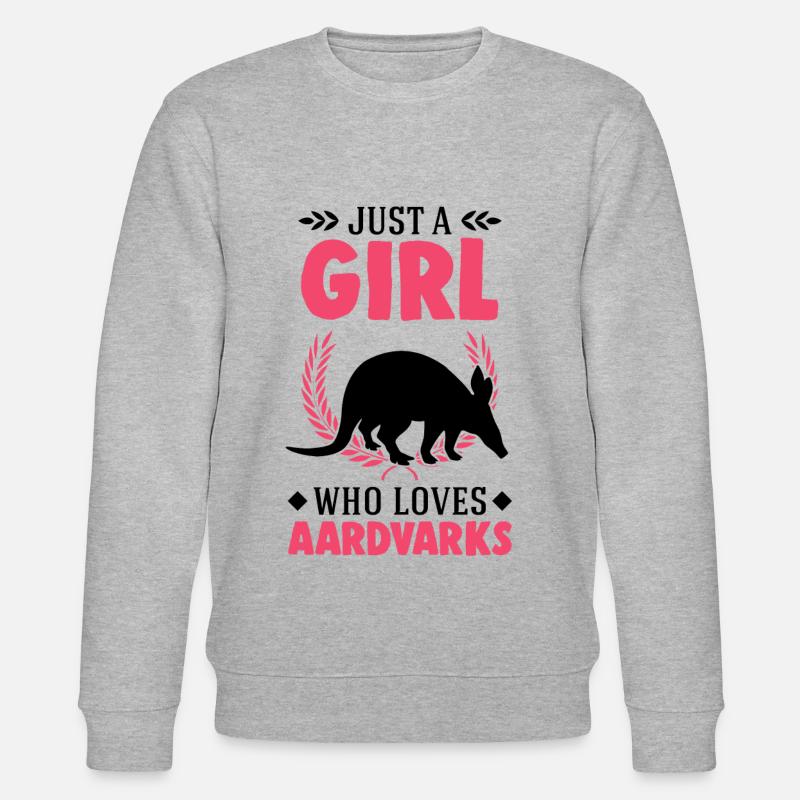 Erdferkel Mädchen Aardvark - Stanley/Stella Unisex Bio-Sweatshirt CHANGER  - Grau meliert