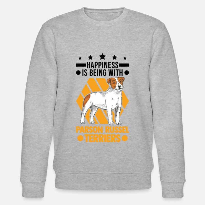 Parson Russell Terrier Glück - Stanley/Stella Unisex Bio-Sweatshirt CHANGER  - Grau meliert