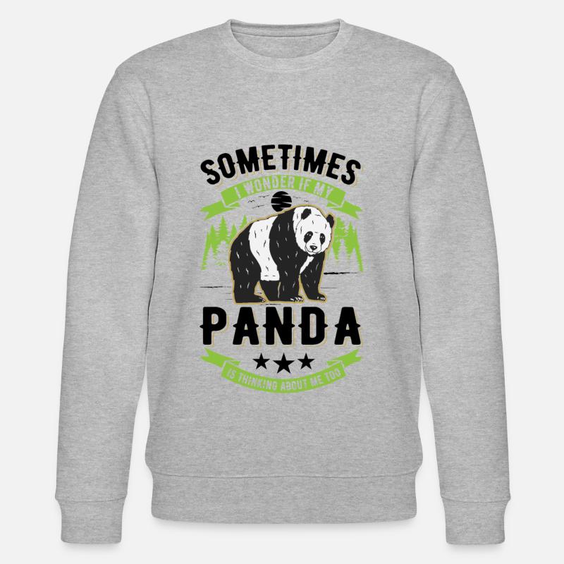 Panda Lover Panda Bear Gift - Stanley/Stella CHANGER Unisex Organic Sweatshirt - heather grey