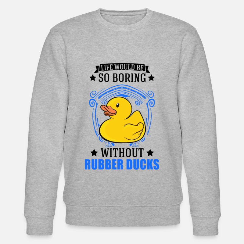 Gummiente Geschenk Quietscheente Badeente - Stanley/Stella Unisex Bio-Sweatshirt CHANGER - Grau meliert