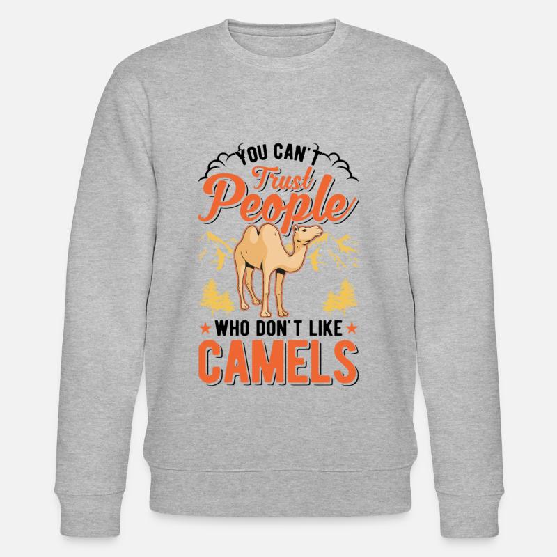 Kamel Dromedar Ägypten Geschenk Großkamel - Stanley/Stella Unisex Bio-Sweatshirt CHANGER  - Grau meliert