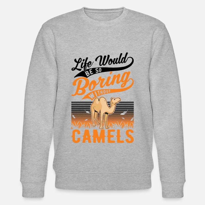 Kamel Geschenk Dromedar Camel Großkamel - Stanley/Stella Unisex Bio-Sweatshirt CHANGER  - Grau meliert