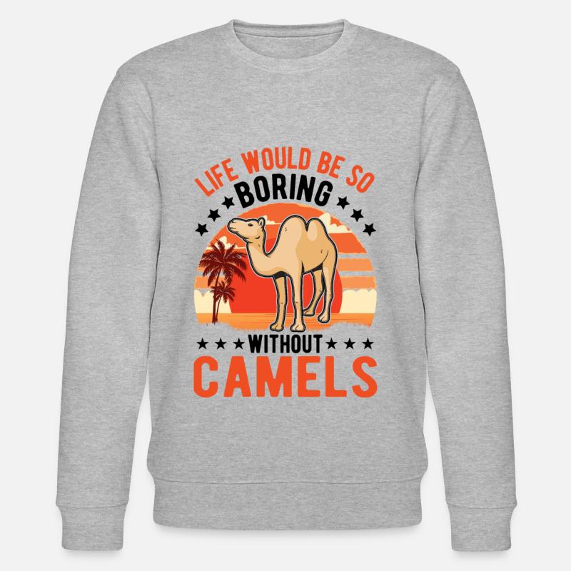 Kamel Geschenk Dromedar Camel Großkamel - Stanley/Stella Unisex Bio-Sweatshirt CHANGER  - Grau meliert