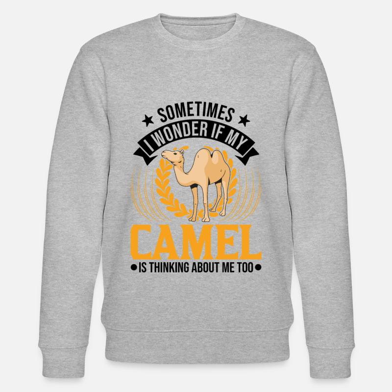 Kamel Geschenk Dromedar Camel Großkamel - Stanley/Stella Unisex Bio-Sweatshirt CHANGER  - Grau meliert