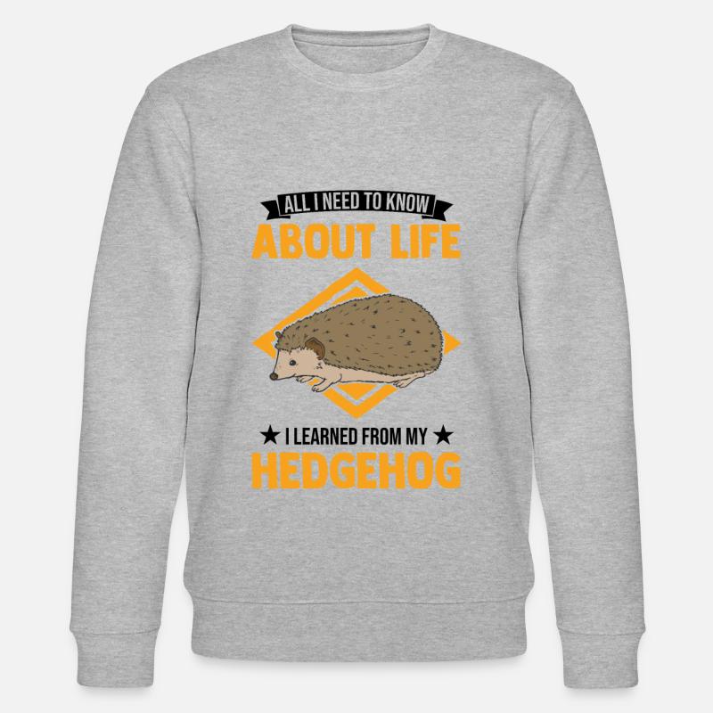 Igel Geschenk Stacheligel - Stanley/Stella Unisex Bio-Sweatshirt CHANGER  - Grau meliert