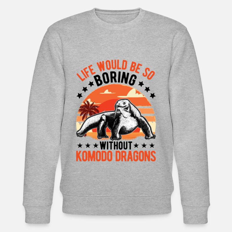 Komodowaran Waran Komododrache - Stanley/Stella Unisex Bio-Sweatshirt CHANGER  - Grau meliert
