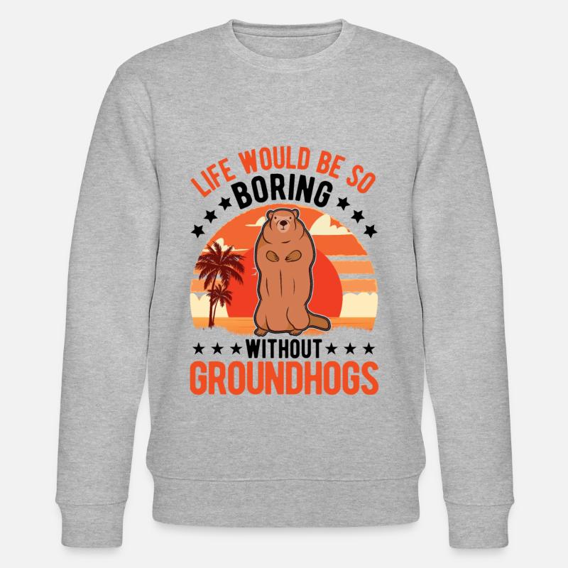 Murmeltier Groundhog Day Waldmurmeltier - Stanley/Stella Unisex Bio-Sweatshirt CHANGER  - Grau meliert