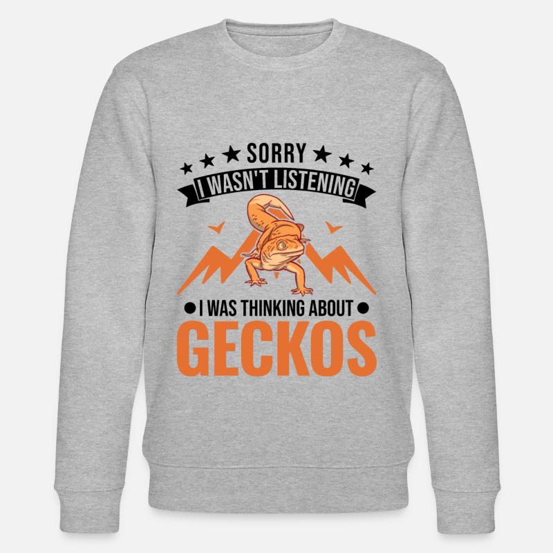 Gecko Geschenk Leopardgecko - Stanley/Stella Unisex Bio-Sweatshirt CHANGER  - Grau meliert
