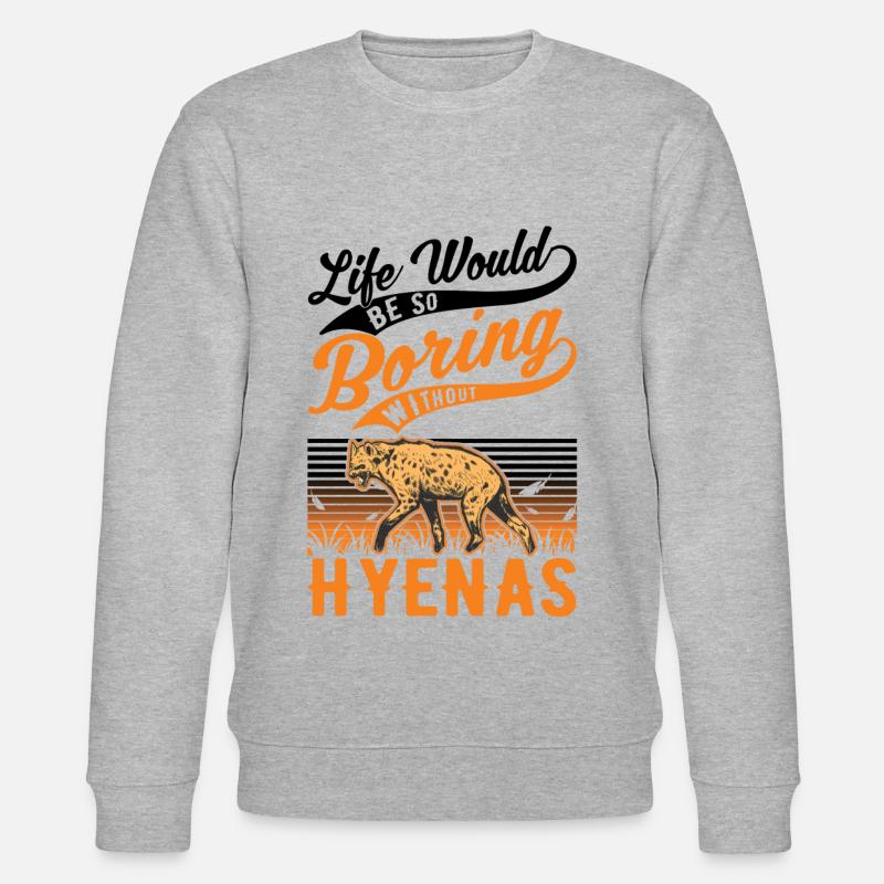 Hyäne Geschenk Erdwolf Hyena - Stanley/Stella Unisex Bio-Sweatshirt CHANGER  - Grau meliert