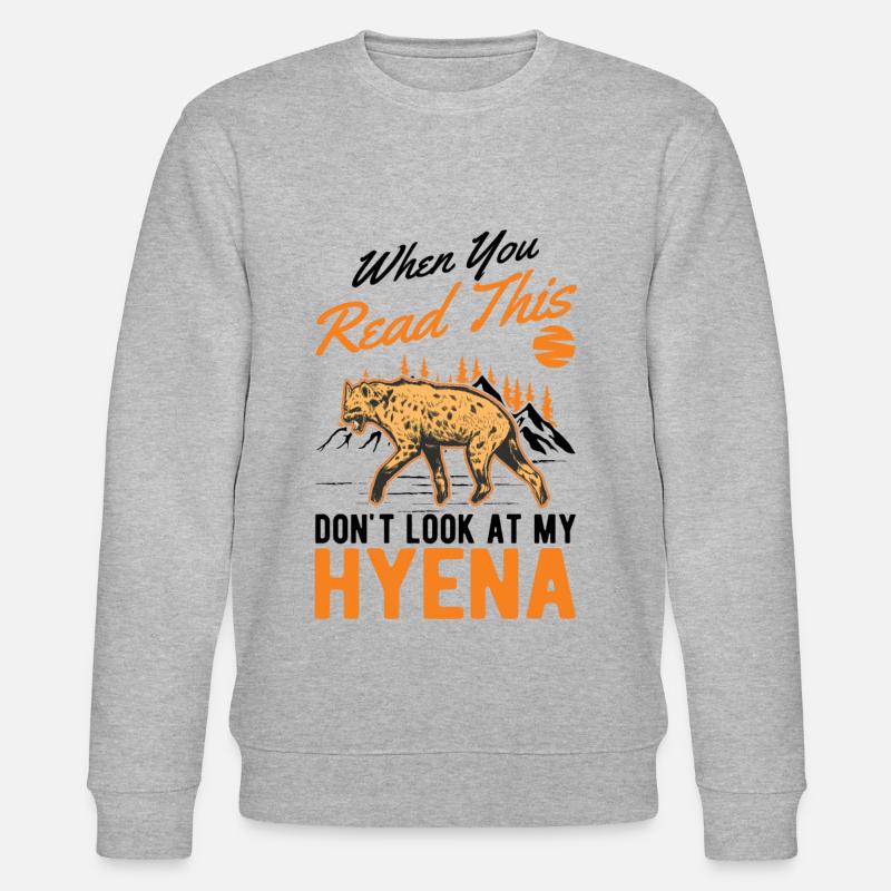Hyäne Geschenk Erdwolf Hyena - Stanley/Stella Unisex Bio-Sweatshirt CHANGER  - Grau meliert