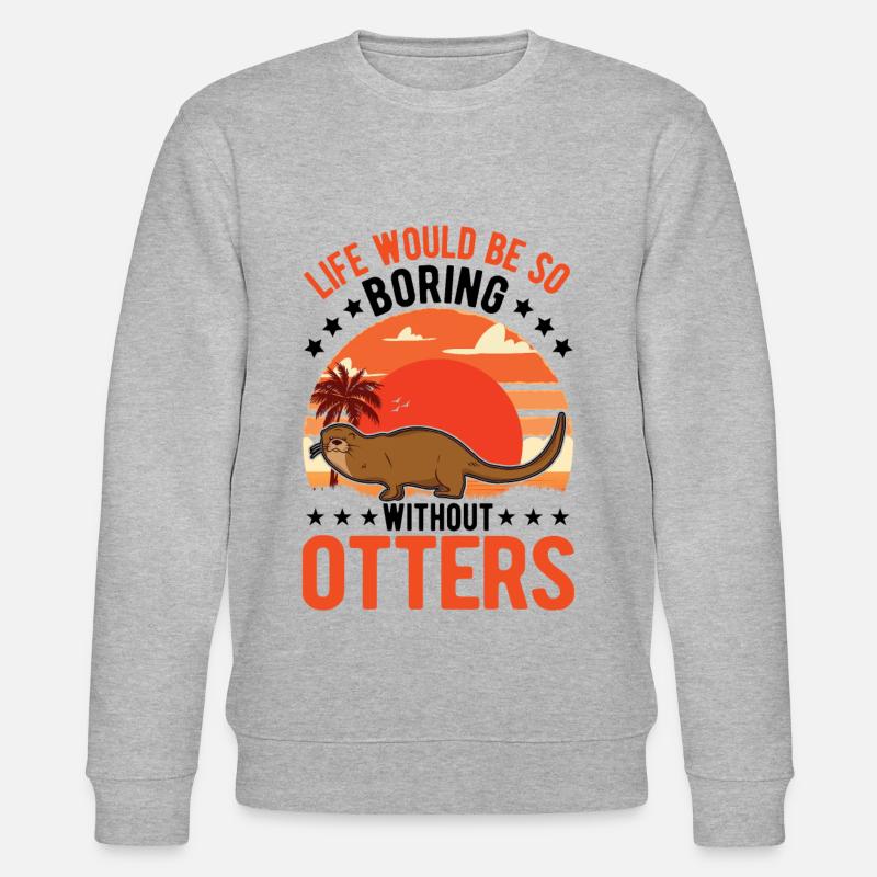 Otter Geschenk Fischotter Seeotter - Stanley/Stella Unisex Bio-Sweatshirt CHANGER  - Grau meliert