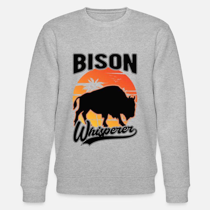 Büffelflüsterer Büffel Flüsterer Wasserbüffel - Stanley/Stella Unisex Bio-Sweatshirt CHANGER  - Grau meliert