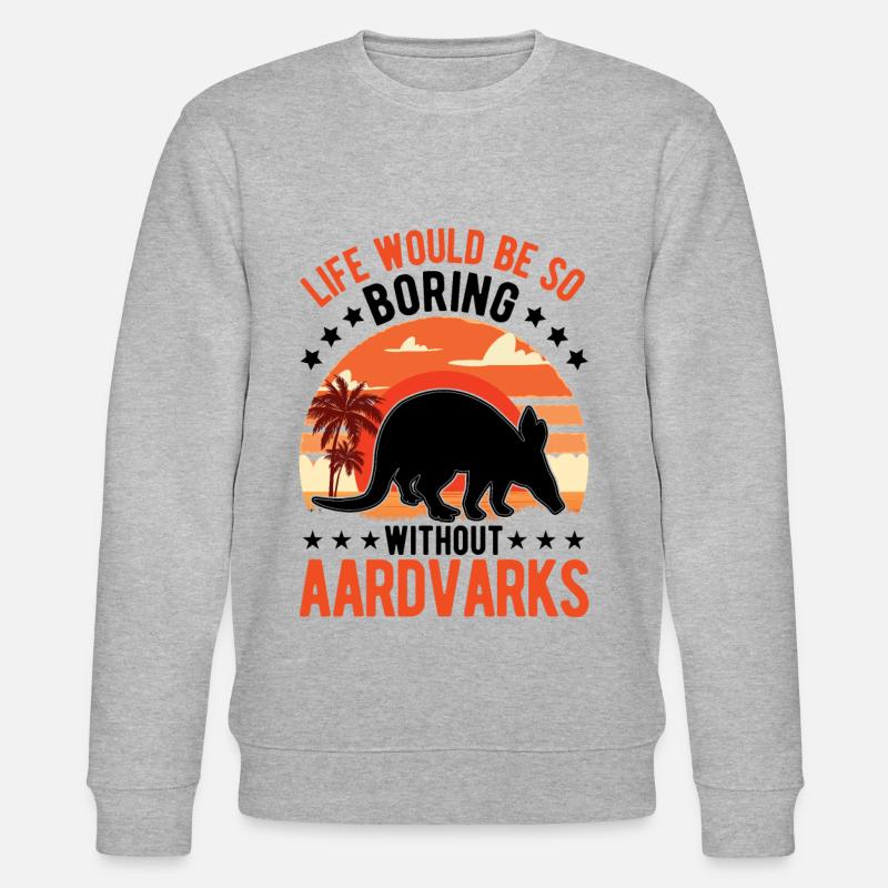 Erdferkel Geschenk Aardvark - Stanley/Stella Unisex Bio-Sweatshirt CHANGER  - Grau meliert