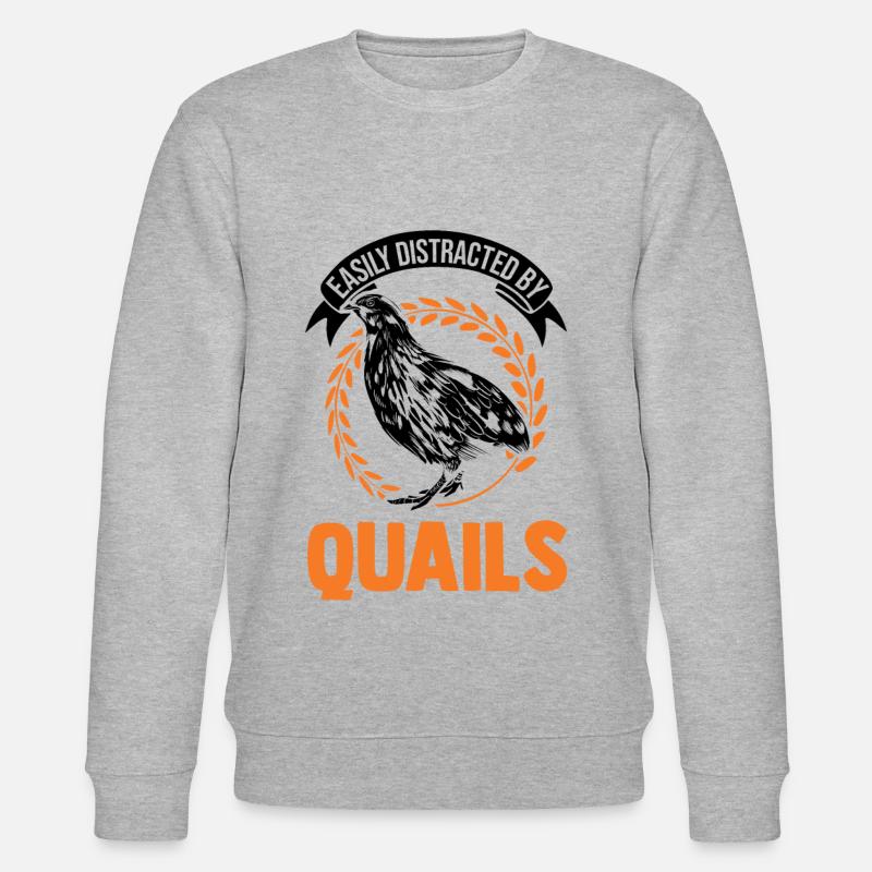 Facilement distrait par la caille - Sweat bio CHANGER Stanley/Stella Unisexe - gris chiné