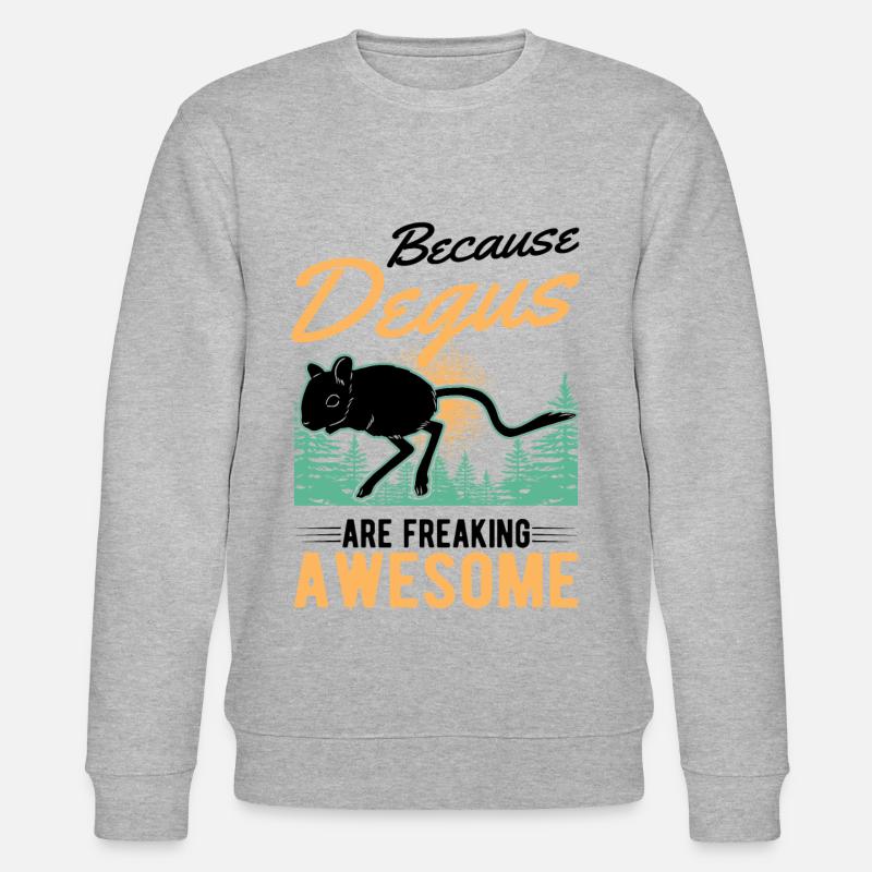 Because Degus are freaking awesome - Stanley/Stella Unisex Bio-Sweatshirt CHANGER  - Grau meliert