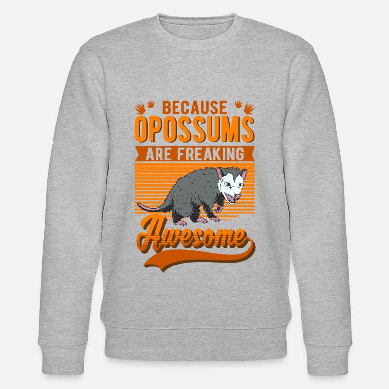 Because Opossums are freaking awesome - Stanley/Stella Unisex Bio-Sweatshirt CHANGER  - Grau meliert