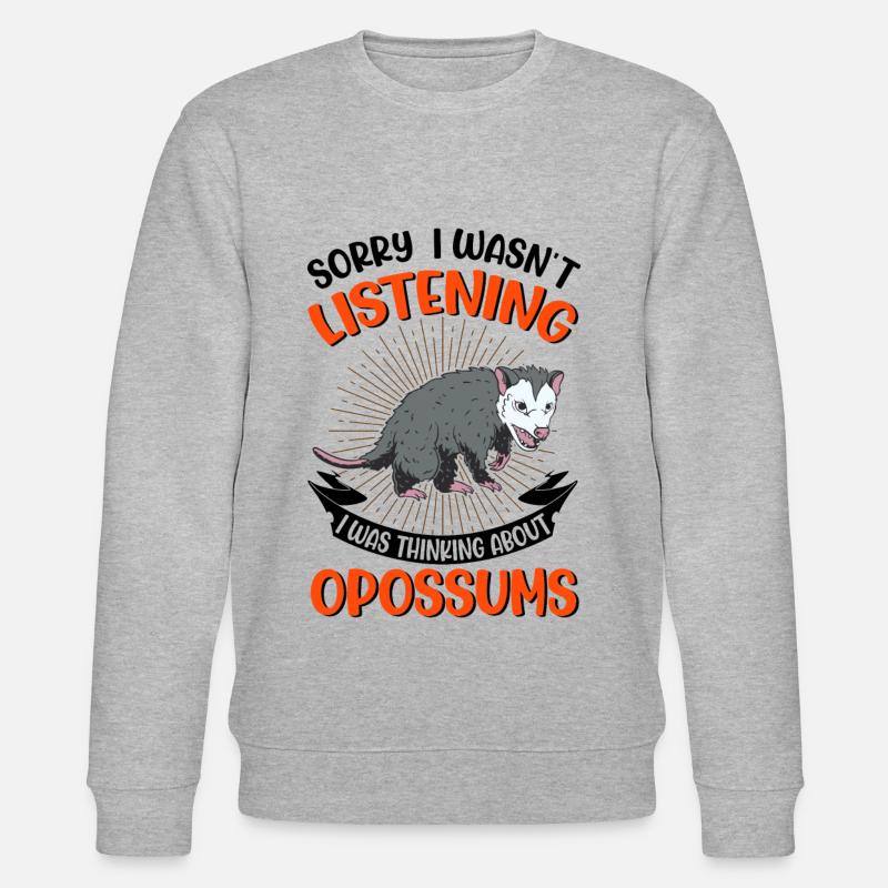 Opossum Geschenk Possum Beutelratte - Stanley/Stella Unisex Bio-Sweatshirt CHANGER  - Grau meliert