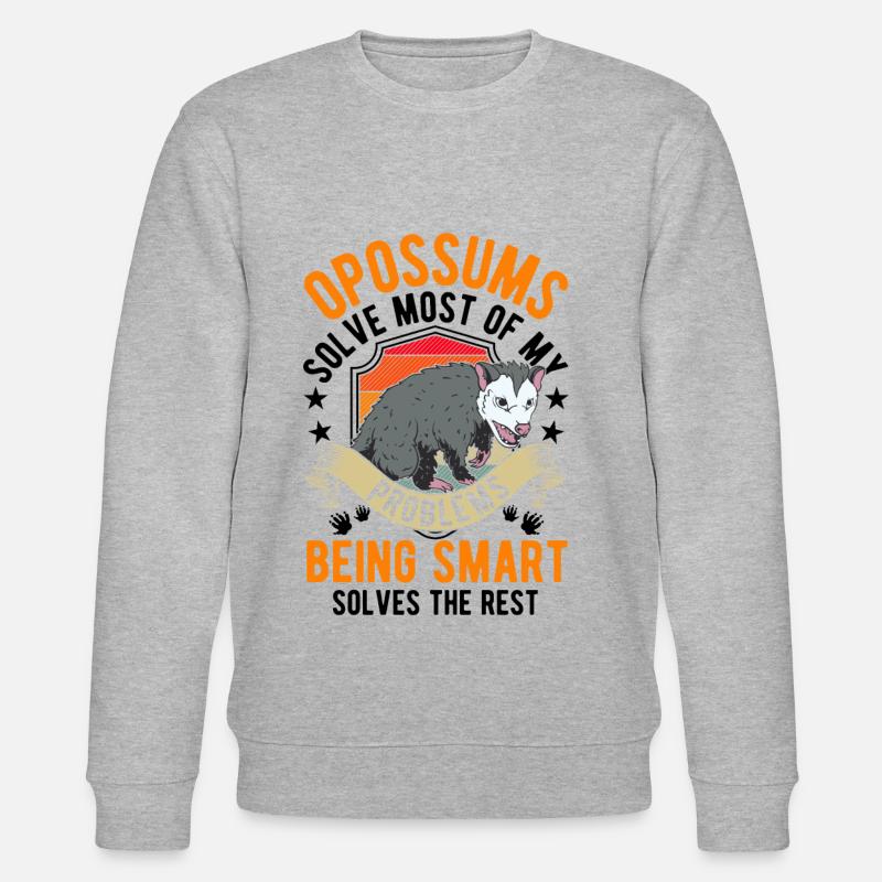 Opossum Geschenk Possum Beutelratte - Stanley/Stella Unisex Bio-Sweatshirt CHANGER  - Grau meliert
