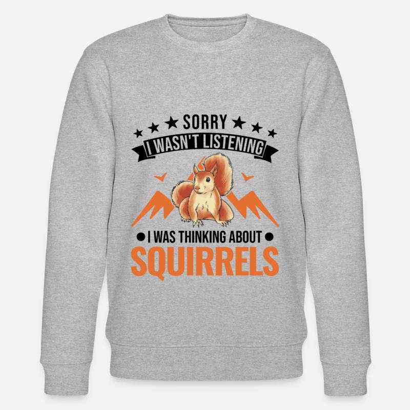 Eichhörnchen Geschenk Grauhörnchen Squirrel - Stanley/Stella Unisex Bio-Sweatshirt CHANGER  - Grau meliert