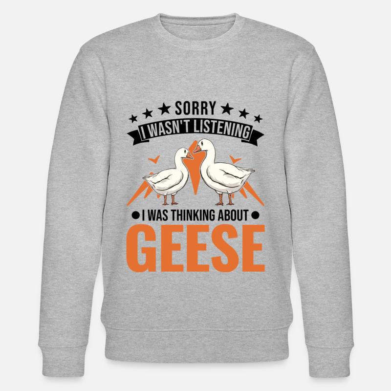 Gänse Geschenk Gänsezüchter Gans - Stanley/Stella Unisex Bio-Sweatshirt CHANGER  - Grau meliert