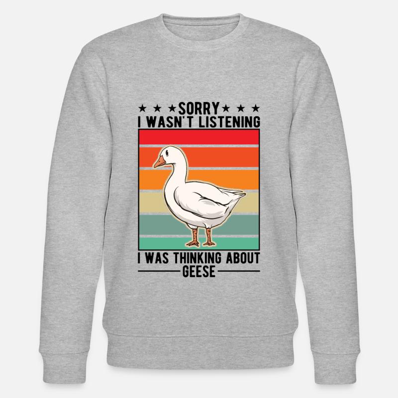 Gänse Geschenk Gänsezüchter Gans - Stanley/Stella Unisex Bio-Sweatshirt CHANGER  - Grau meliert