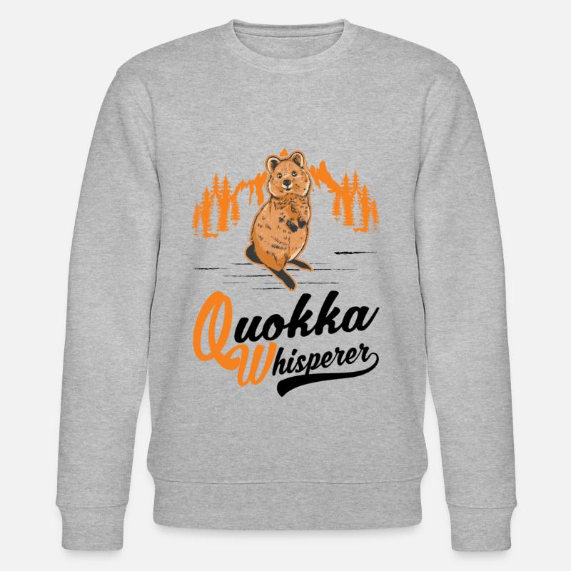 Quokka Flüsterer Kurzschwanzkänguru - Stanley/Stella Unisex Bio-Sweatshirt CHANGER  - Grau meliert