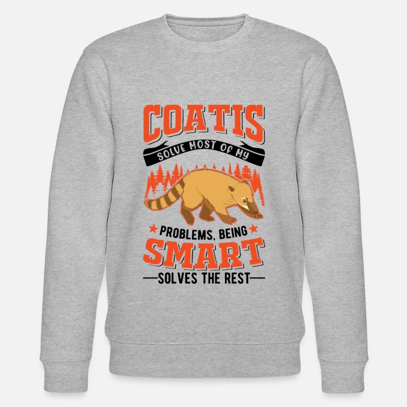 Nasenbär Geschenk Coati Rüsselbär - Stanley/Stella Unisex Bio-Sweatshirt CHANGER  - Grau meliert