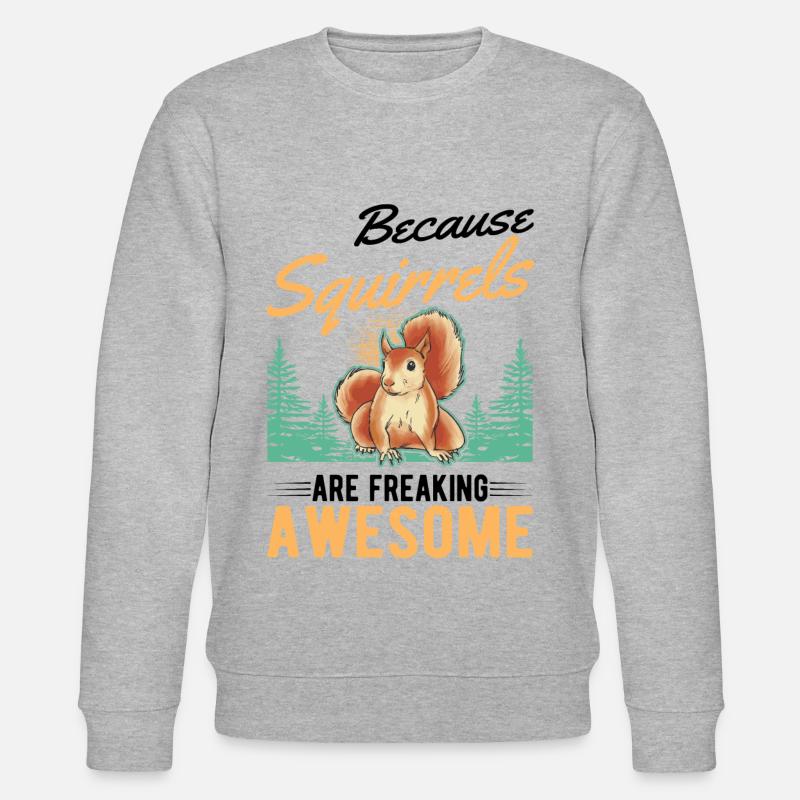 Eichhörnchen Geschenk Squirrel Grauhörnchen - Stanley/Stella Unisex Bio-Sweatshirt CHANGER  - Grau meliert