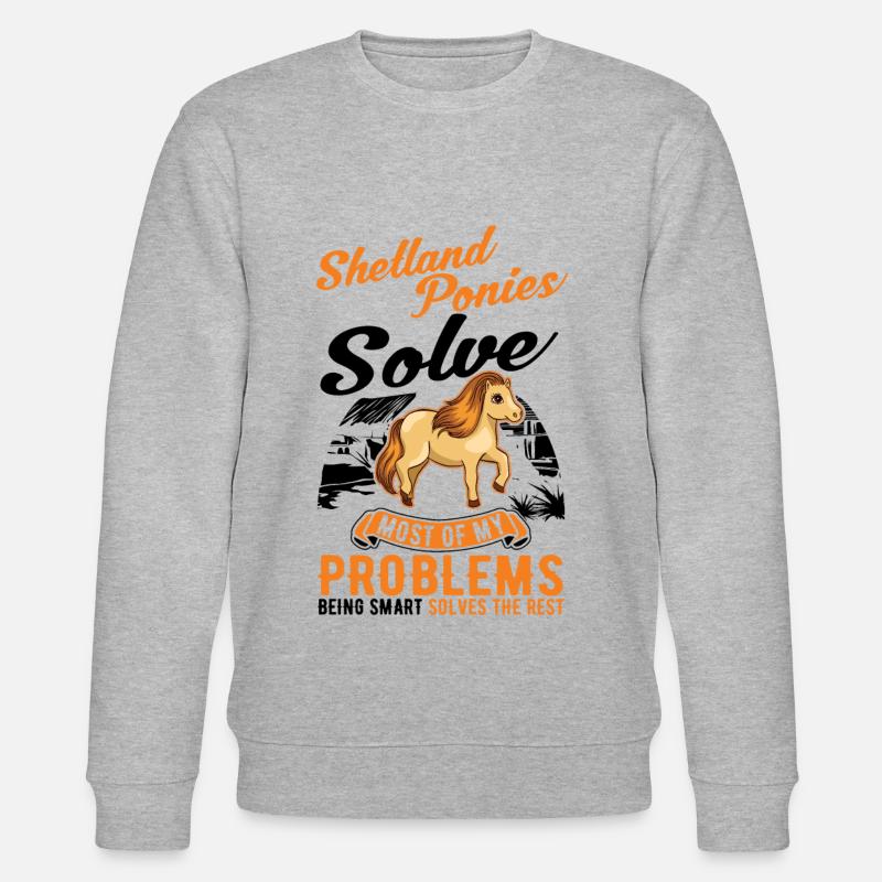 Shetland Pony Geschenk Shetty - Stanley/Stella Unisex Bio-Sweatshirt CHANGER  - Grau meliert
