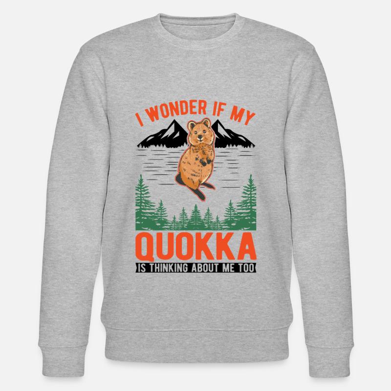 Quokka Geschenk Kurzschwanzkänguru - Stanley/Stella Unisex Bio-Sweatshirt CHANGER  - Grau meliert