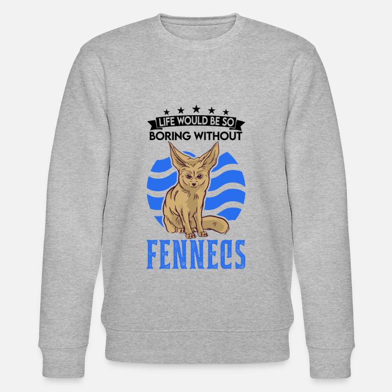 Fennek Geschenk Fennec Wüstenfuchs - Stanley/Stella Unisex Bio-Sweatshirt CHANGER  - Grau meliert