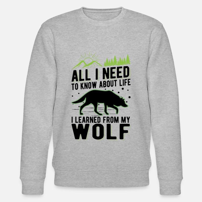 Wolf Lover Gift Wolf Pack - Stanley/Stella CHANGER Unisex Organic Sweatshirt - heather grey