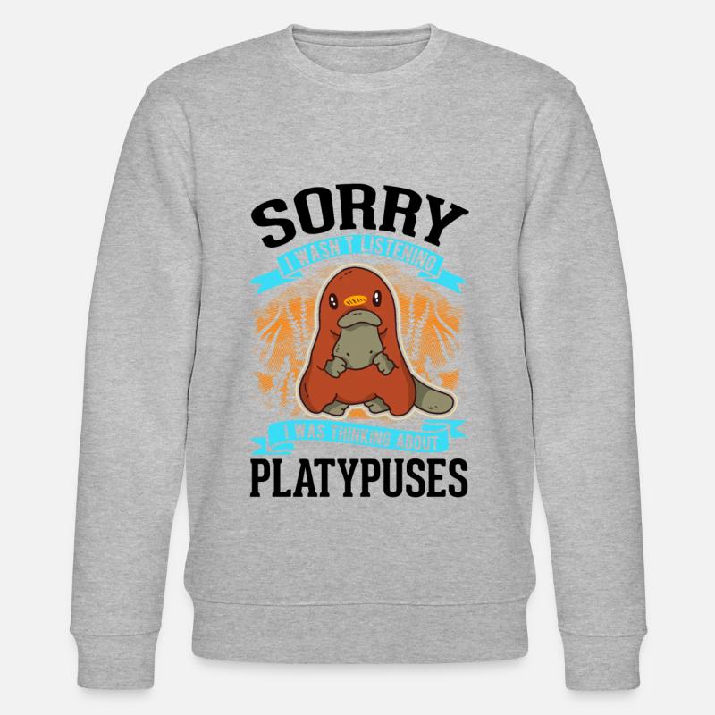 Schnabeltier Geschenkidee Platypus - Stanley/Stella Unisex Bio-Sweatshirt CHANGER  - Grau meliert