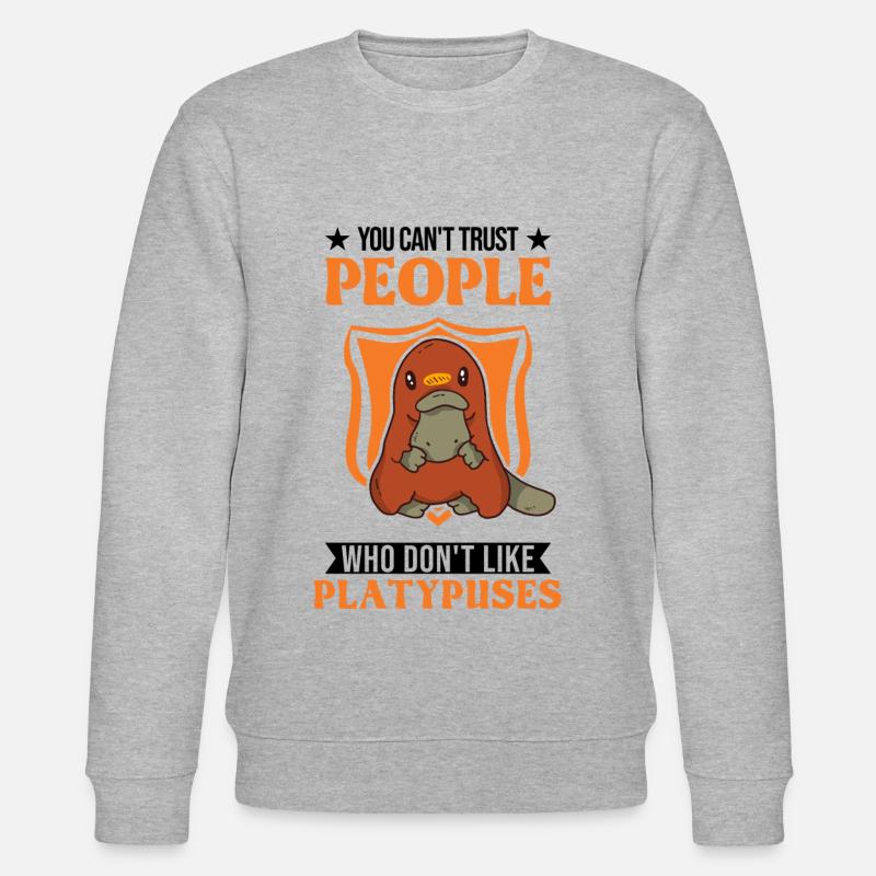 Schnabeltier Geschenk Platypus - Stanley/Stella Unisex Bio-Sweatshirt CHANGER  - Grau meliert