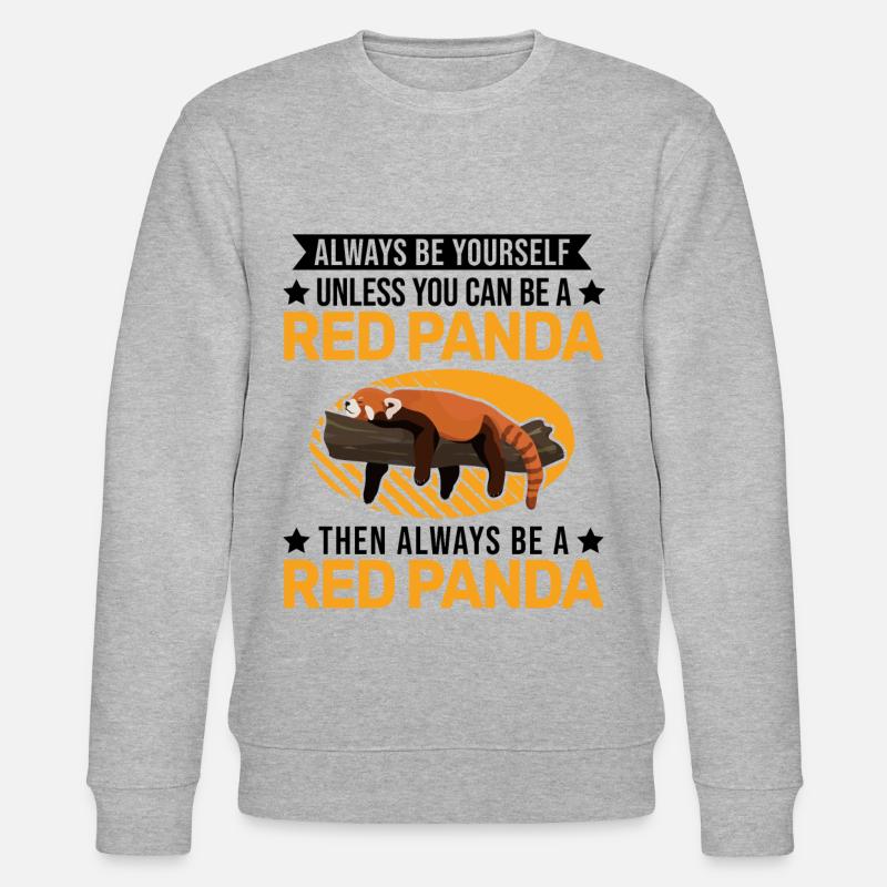 Roter Panda Geschenk Red Panda - Stanley/Stella Unisex Bio-Sweatshirt CHANGER  - Grau meliert