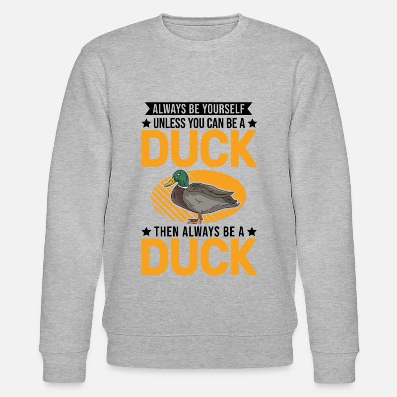 Enten Geschenk Duck Entenzüchter - Stanley/Stella Unisex Bio-Sweatshirt CHANGER  - Grau meliert